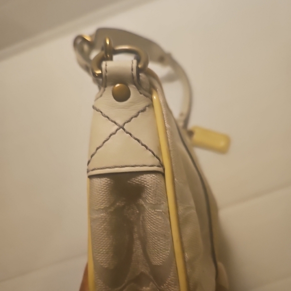 Coach Metallic Silver Monogram Baguette Demi Bag 2182 purse Y2K - Picture 10 of 16